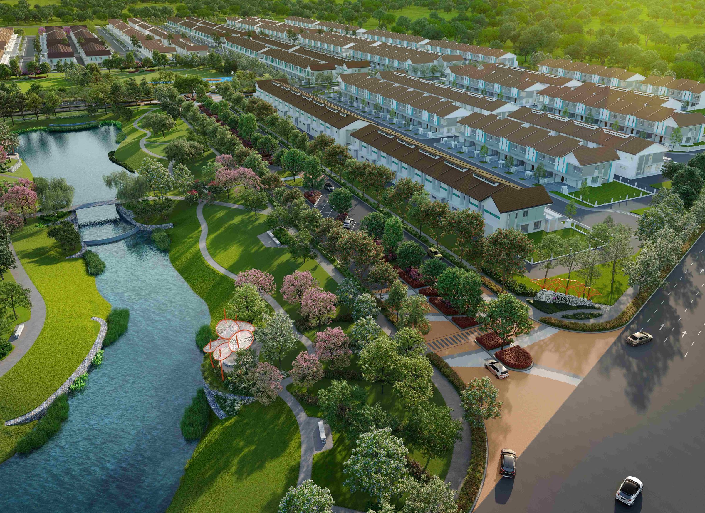 Avisa Residences grand entrance beside the lake and landscaped park (Artist's Impression)